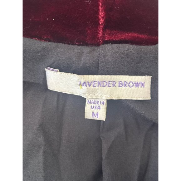 Lavender Brown Velvet Drape Jacket Women’s Medium – Wine Burgundy Silk Blend Sof - Picture 6 of 10